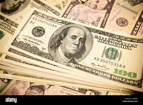 One Hundred Dollars Bills Background Stock Photo Alamy