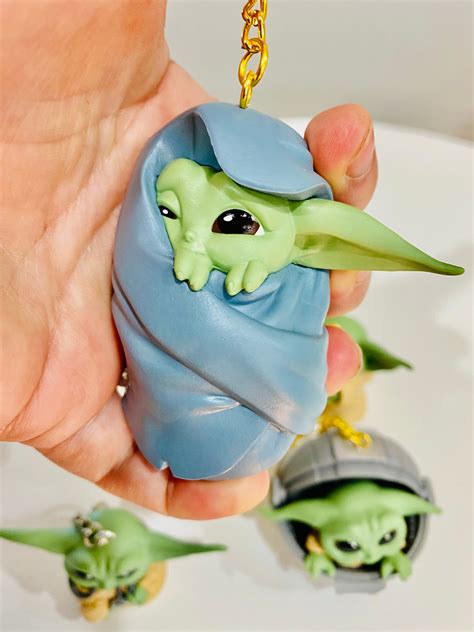 Baby Yoda Keychain Mandalorian Keychain Backpack Toy Baby Yoda Etsy