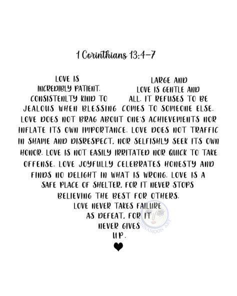 1 Corinthians 13 4 7 1 Corinthians 13 4 7 Printable Love Is Etsy Ireland