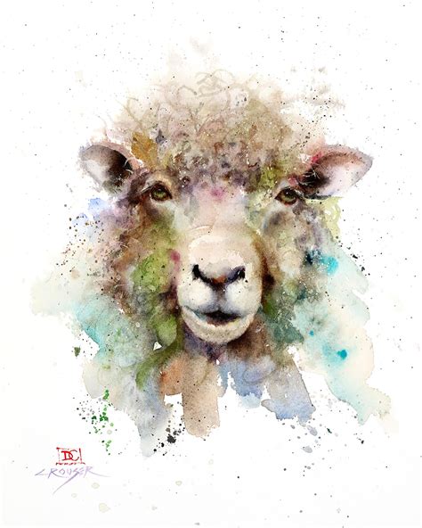 Sheep Watercolor Print By Dean Crouser Etsy Uk