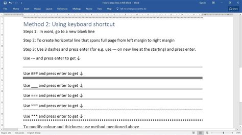 How To Insert A Line In Word 2007201020132016365 How To Make A