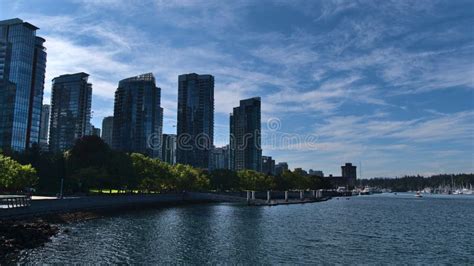 Beautiful View Of Modern High Rise Buildings In Vancouver Downtown
