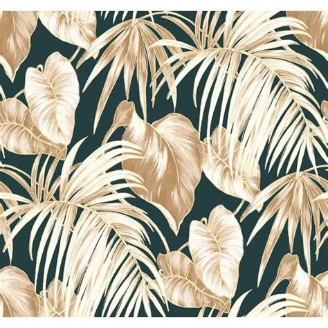 Dominica Wallpaper In Black Brown And Gold From The Tortuga
