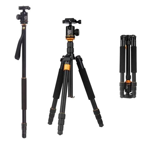 Q999s Aluminium Professional Travel Tripod Monopod With Detachable Ball