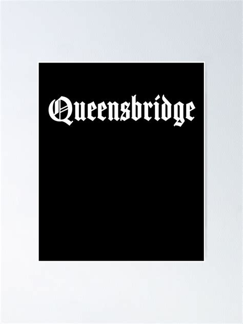 Queensbridge New York City Old English Font Poster By Superfreshart