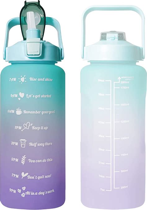 Water Bottle With Straws2 Litre Water Bottle 2llarge Half Gallon64oz