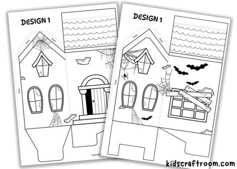Diy Halloween Haunted House Treat Boxes Free Printable Kids Craft Room