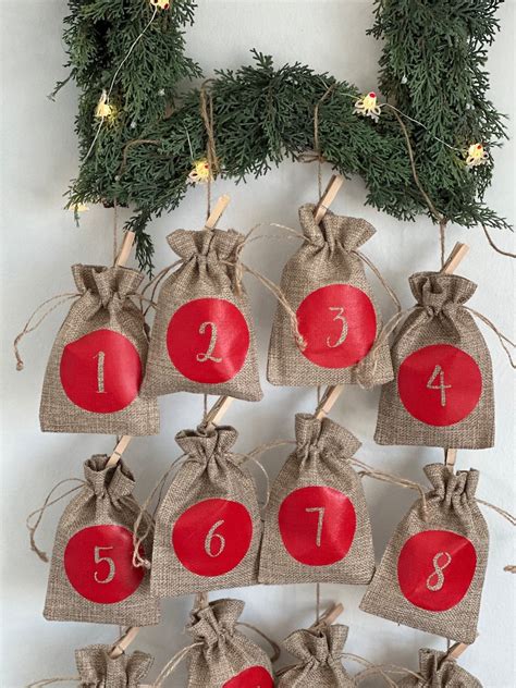 Advent Calendar Kit 24 Bags Cord And Clothespins Advent Etsy