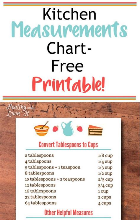 Convert Tbsp To Cups Free Printable Chart And How To Measure The Right