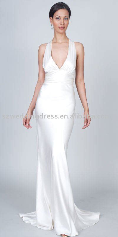 Antique White Satin Evening Gownsevening Dresses E 1005 In Evening