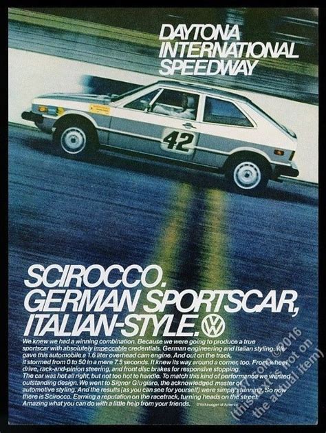 1976 vw volkswagen scirocco silver race car photo vintage print ad car ads vintage magazine