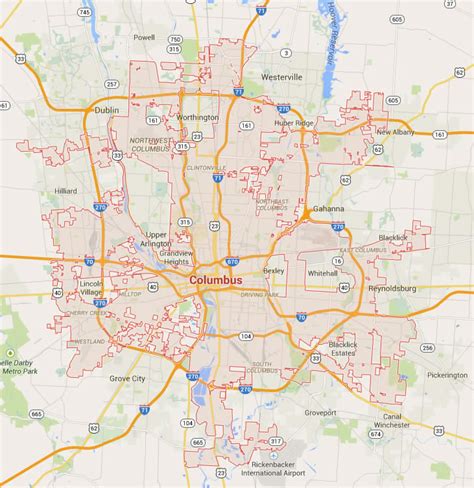 30 Columbus Ohio Map Maps Database Source
