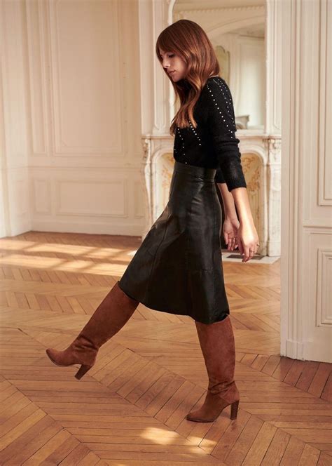 Outfit Style Hannah Skirt Sezane Leather Skirt Pencil Skirt Sézane