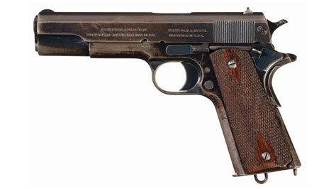It features a 7 round magazine and has an effective range of approximately 50 meters. Early Production U.S. Colt Model 1911 Semi-Automatic Pistol