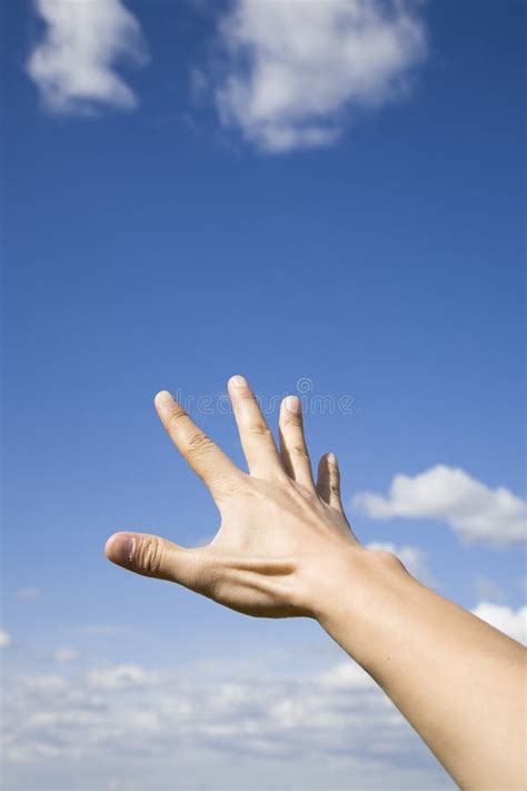 Hand Reaching Up To The Sky Stock Image Image Of Vertical