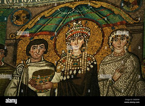 Byzantine Empress Theodora Byzantine Mosaics In The Basilica Of San