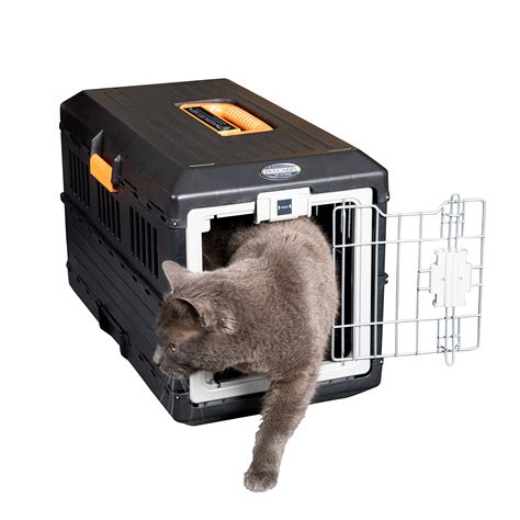 Iris Ohyama Foldable Pet Carrier Transport Box 2 Openings Front