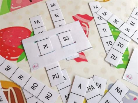 Aprender las sílabas Juego para imprimir Aprendiendo con Julia