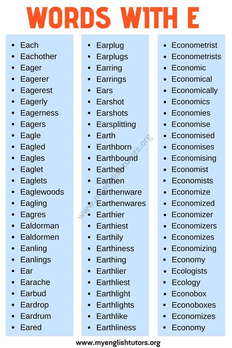 We did not find results for: Words that Start with E: List of 400+ E Words in English ...