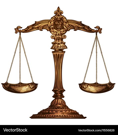 Scales Of Justice Isolated Royalty Free Vector Image
