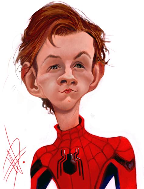Cartoon Tom Holland Spiderman Drawing Spider Man Homecoming Tom