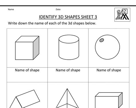 31 Kindergarten 3 D Shapes Worksheets
