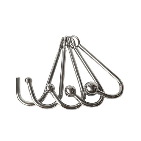 top quality stainless steel anal hook with ball hole metal anal plug butt anal sex toys adult