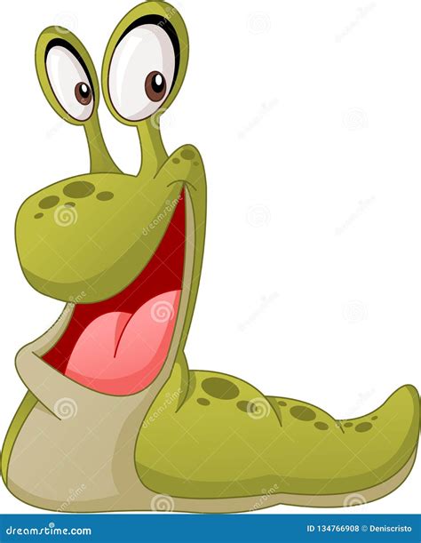 Cartoon Cute Slug Vector Illustration Of Funny Happy Animal