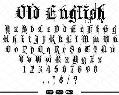 Old English Font Alphabet Letters Lmkamacro