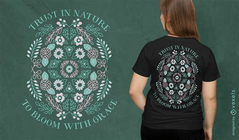 Descarga Vector De Diseño De Camiseta Con Cita De Naturaleza Floral De