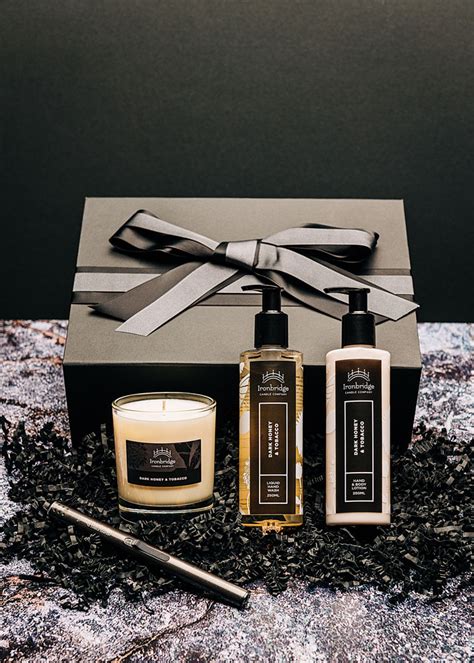 Dark Honey Tobacco Luxury Gift Set Ironbridge Candle Company