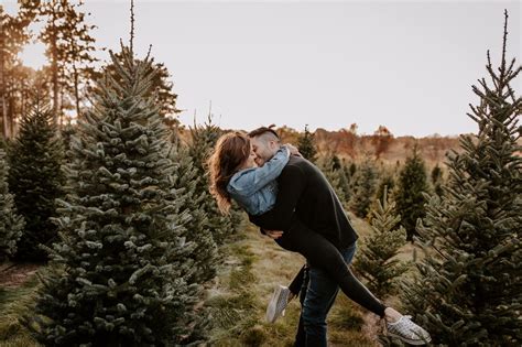 A Cozy And Woodsy Engagement Session At A Tree Farm In Minnesota