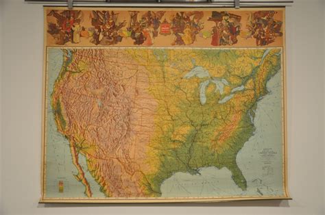 Ohmans New Relief Map Of The United States And Adjoining Portions Of