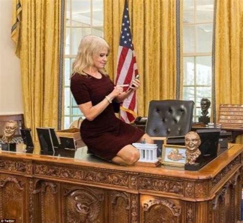 Kellyanne Conways Oval Office Gaffe Gets Meme Treatment Daily Mail