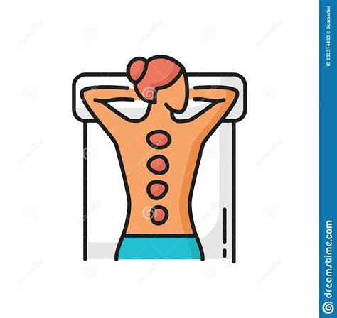 Hot Stone Therapy Spa Woman With Stones On Back Stock Vector Illustration Of Stone White