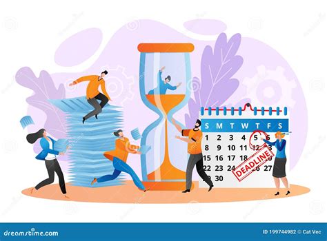 Calendar Deadline Time For Business Work Flat Concept Vector