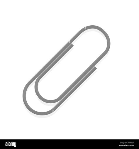 Clip Office Vector Flat Illustration Paperclip Isolated Concept Stock