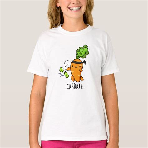 Carrate Funny Carrot Karate Pun T Shirt Zazzle In 2022 Shirts T