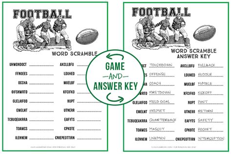 Football Word Scramble Super Bowl Party Game Live