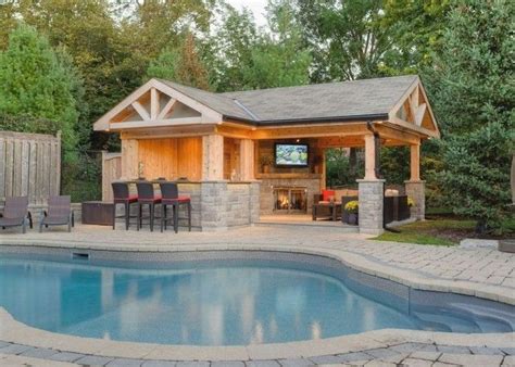 Lovely Outdoor Kitchen And Pool Design Ideas Pool Houses Pool House Designs Pool House Plans