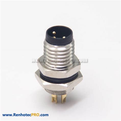 M8 Industrial Connector Straight 3 Pin Male Socket Solder