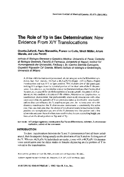 Pdf The Role Of Yp In Sex Determination New Evidence From X Y Translocations Orsetta