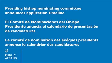 Presiding Bishop Nominating Committee Announces Application Timeline