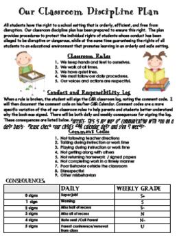 Classroom Discipline Plan, Calendars, & Forms by blissful 4 Education