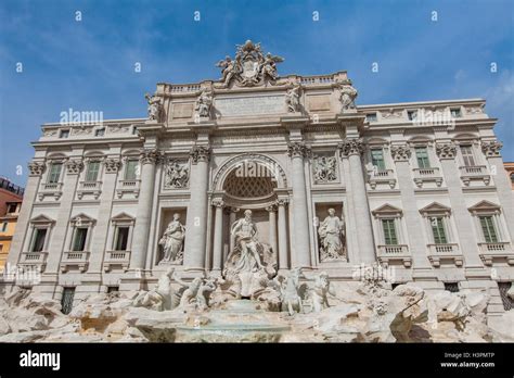 Trevi Fountain Is A Fountain In The Trevi District In Rome Italy