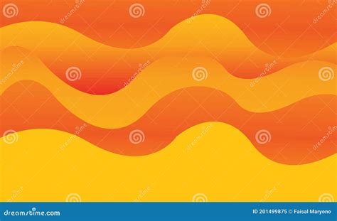 Abstract Orange Wavy Background With Gradient Composition Stock Vector
