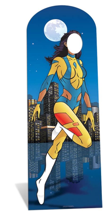 Lifesize Cardboard Cutout Of Female Superhero Stand In From Superhero