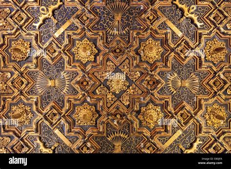 Elaborate Decorative Geometric Pattern In The Ceiling Tiles Of The