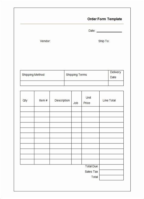 Blank Order Form Template Excel Templates Riset