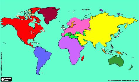 Tia Gy Continentes E Oceanos Mapa Mundi Para Colorir Atividades Com